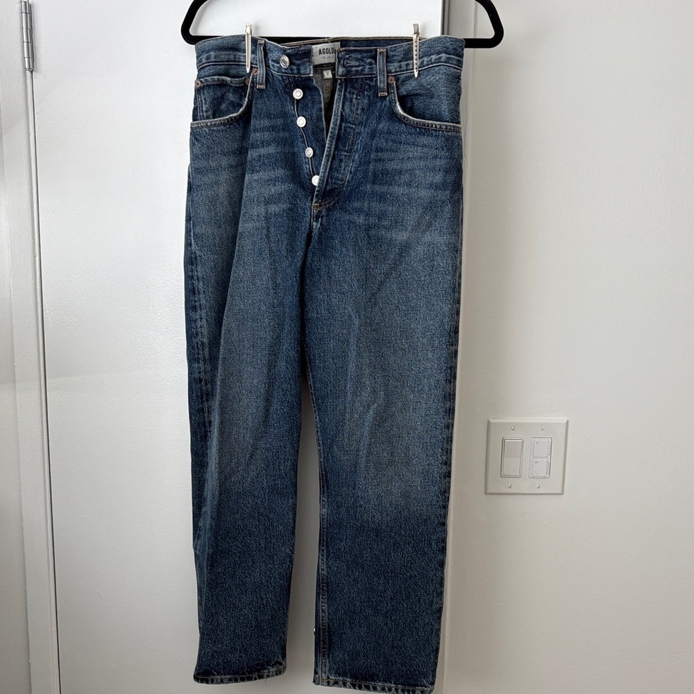Agolde 90s Crop Denim Blue Jeans